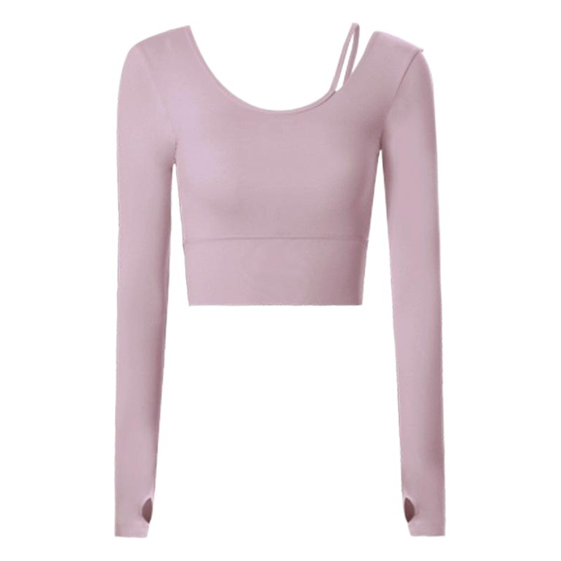2023 New Fitness Clothes for Women, Long-Sleeved Sports Tops with Chest Pads, Slimming Look Running Quick-Drying Tight-Fitting Popular Yoga Clothes
