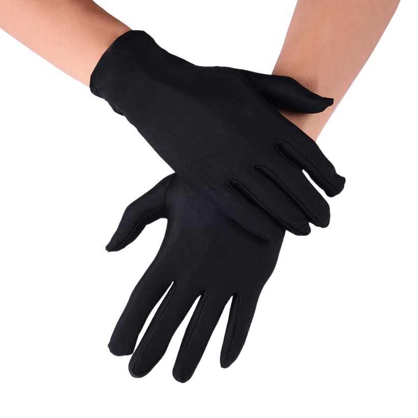 Xingyuxiu Men's Spandex White Elastic Gloves Spandex Etiquette Wenwan Gloves Sun Protection Cycling Square Dance Gloves