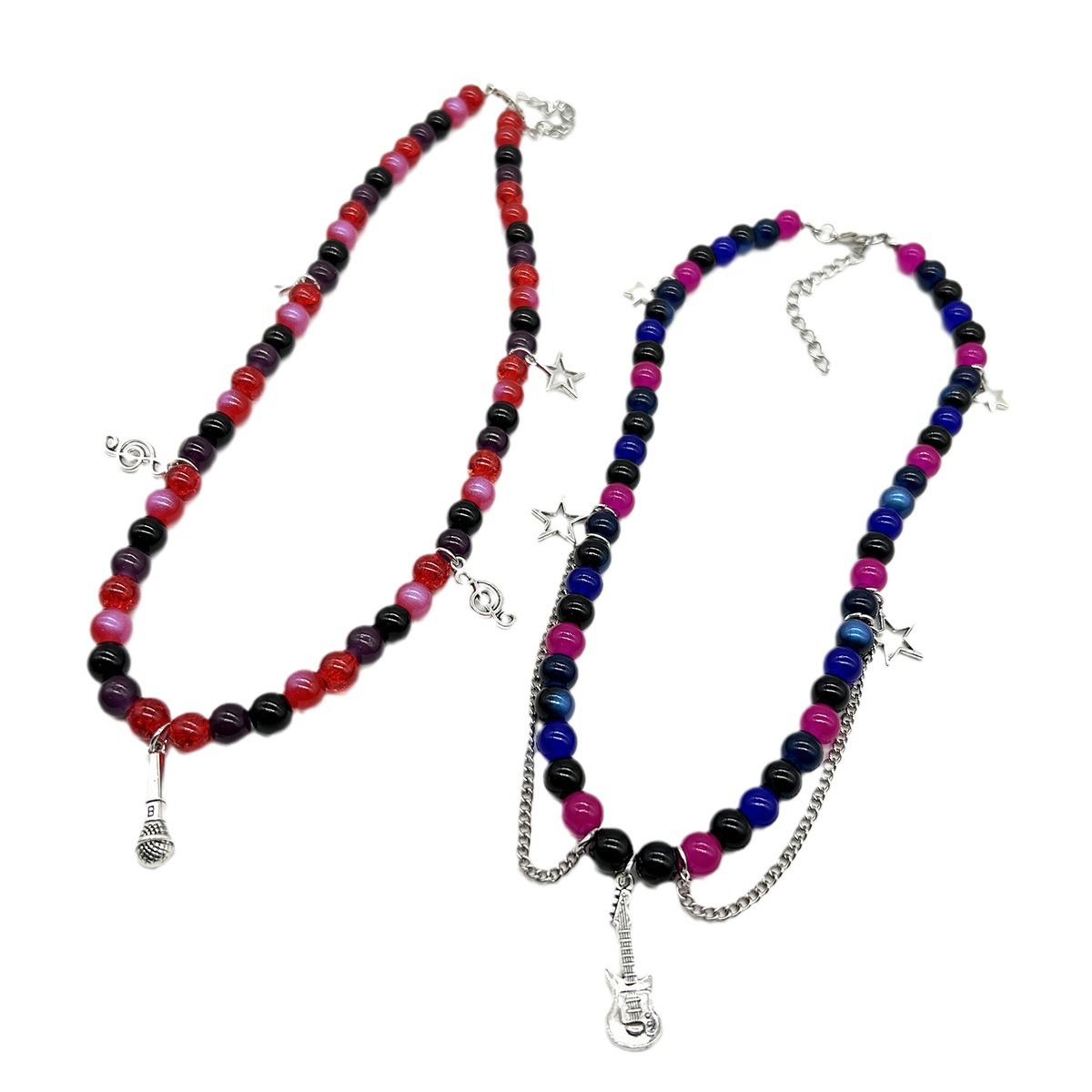 Picture of European and American cross-border ETSY hot selling beaded love magnetic men and women couple bracelet necklace earrings suit girlfriends accessories