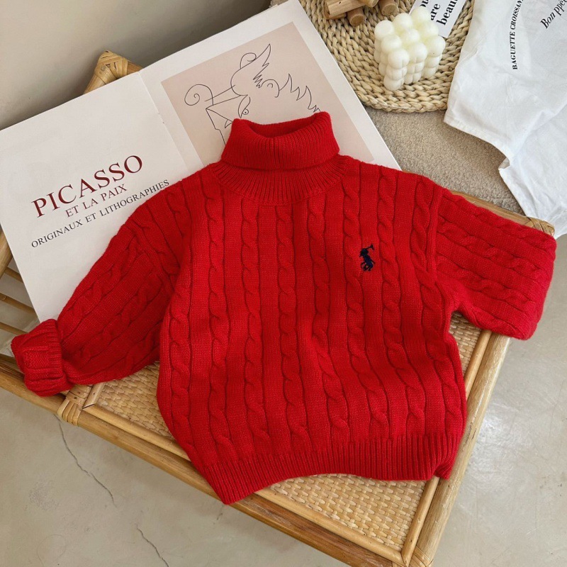 Picture of [in stock] Boys' and Girls' Red Sweater Thick Korean Style New Year's Service for Children's Baby in Autumn and Winter