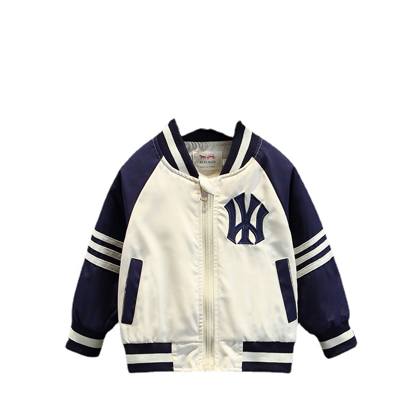 Picture of 2637 Children's Clothing Boys Tops Spring and Autumn 2025 New Korean Style Little Boy Tops Top Baby Baseball Uniform