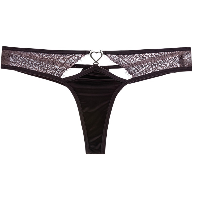 Fun Sexy T-shaped Underwear Women's Low Waist Lace Lightweight Soft T-pants Women's Heart-shaped Decorative Temptation Briefs for Women