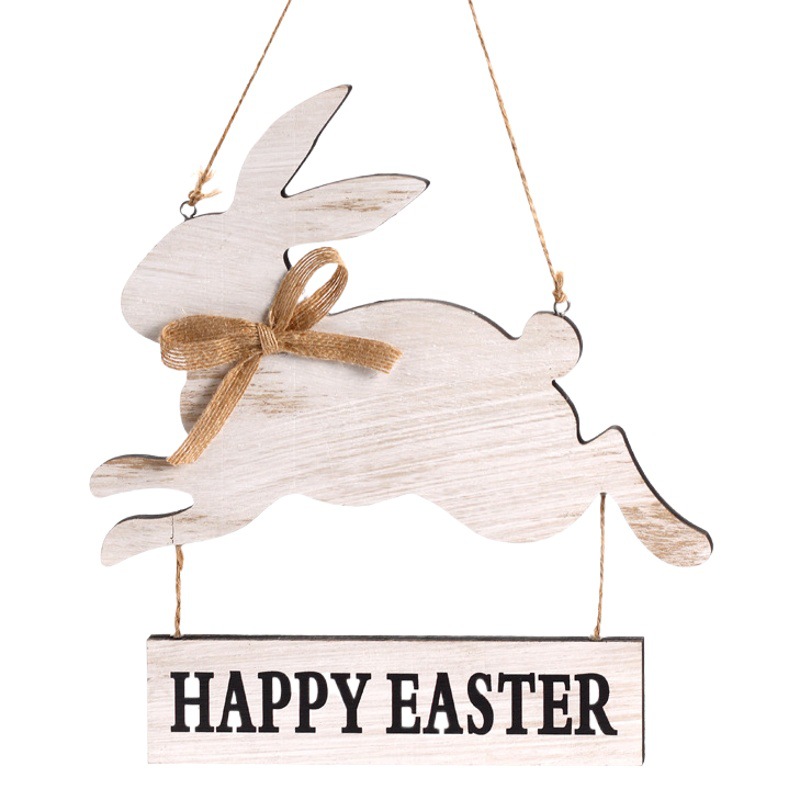 Cross-border New Easter Decorations Ins Bunny Letters Wooden Crafts Party Door Wall Hanging Decorations