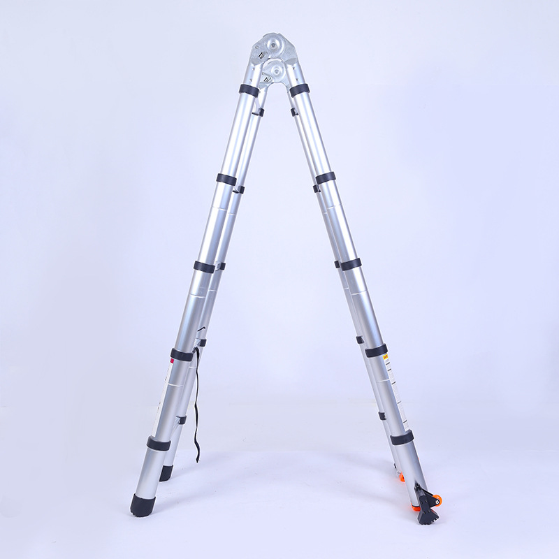 Picture of Factory Source Spot Aluminum Alloy Joint Telescopic Ladder Thickened Multifunctional Herringbone Ladder Dual-use Engineering Telescopic Ladder
