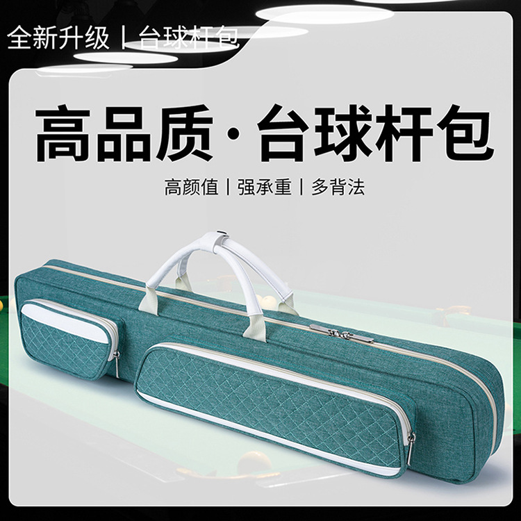 Billiard Cue Bag, Half Large Head Cue Bag, Wear-Resistant, Load-Bearing, Strong 3-Ball, 4-Cue Barrel, 7-Hole Billiard Cue Cosmetics Bag