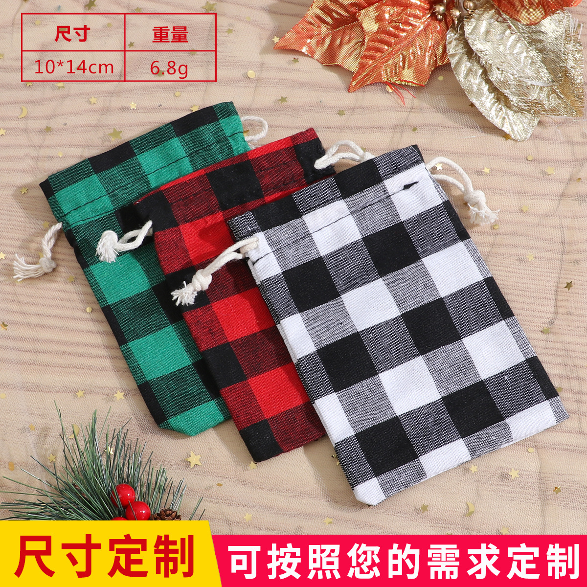 Picture of Factory Wholesale Cotton Bag Drawstring Christmas Advent Calendar Candy Gift Packaging Bag Cotton Cloth Bundle Pocket Wholesale