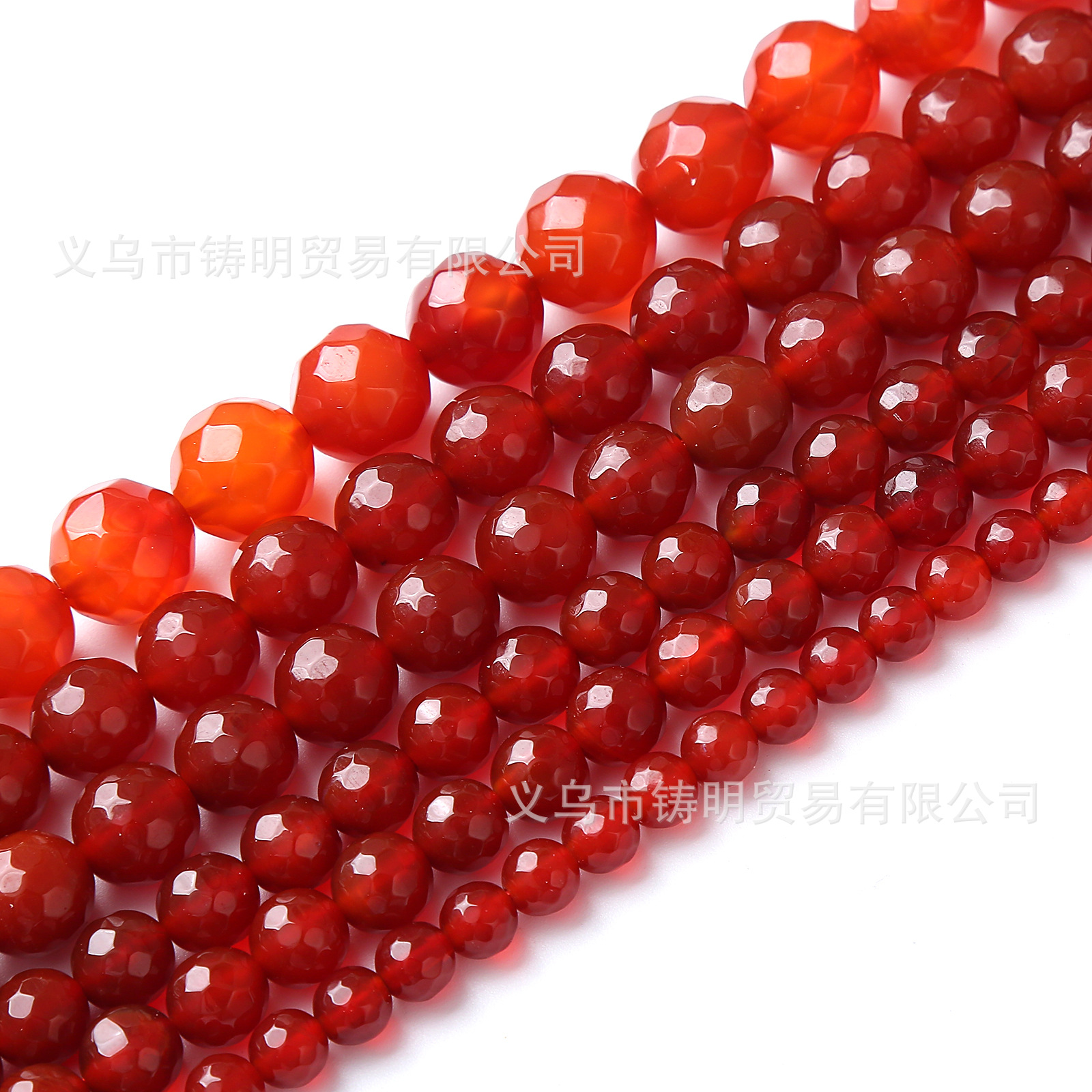 5A cut red agate loose beads faceted red agate round beads hand woven beaded crystal necklace accessories