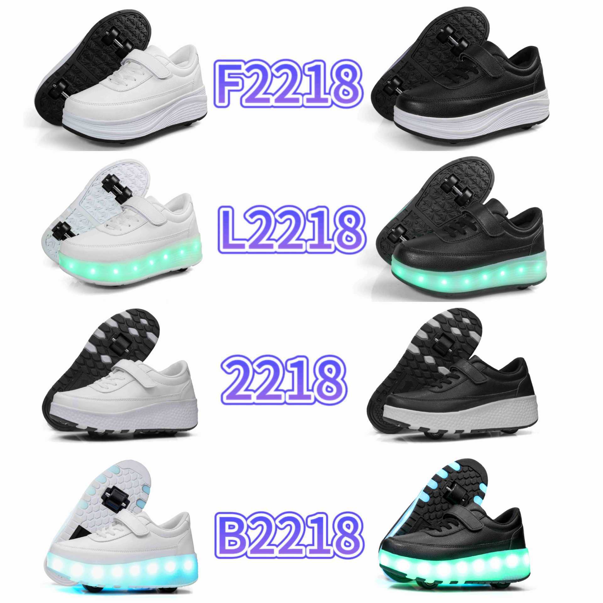 New Luminous Shoes, Led Light Shoes, Rechargeable Four-Wheel Heelys Shoes, Wheeled Shoes, Two-Wheel Roller Skates, Can Be Shipped in One Piece