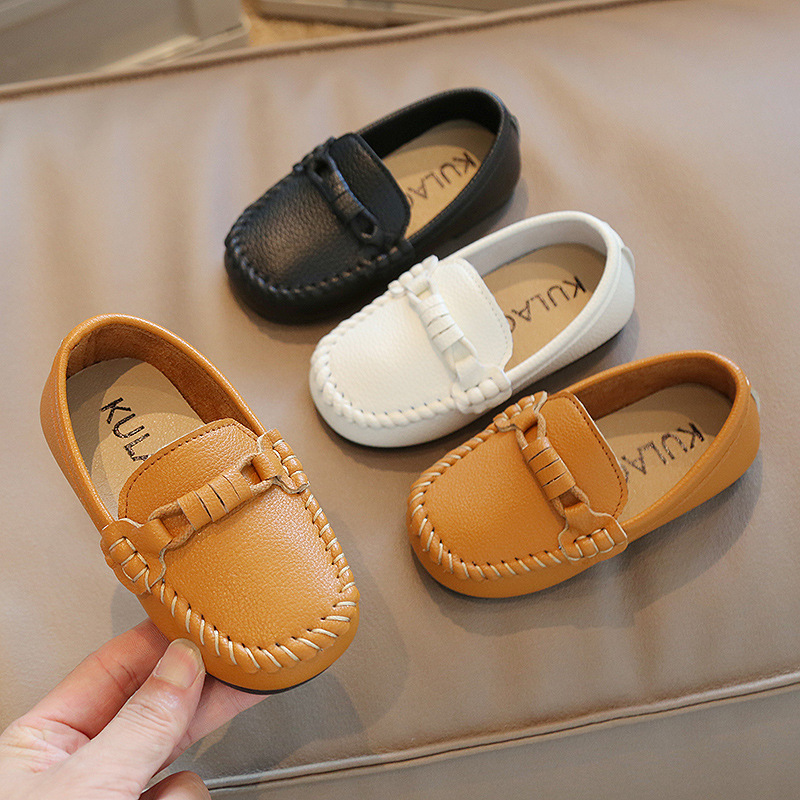 British Style Children's Leather Shoes Soft Sole Slip-on Boys' Shoes 2025 Spring New Baby Shoes Children's Shoes Trendy