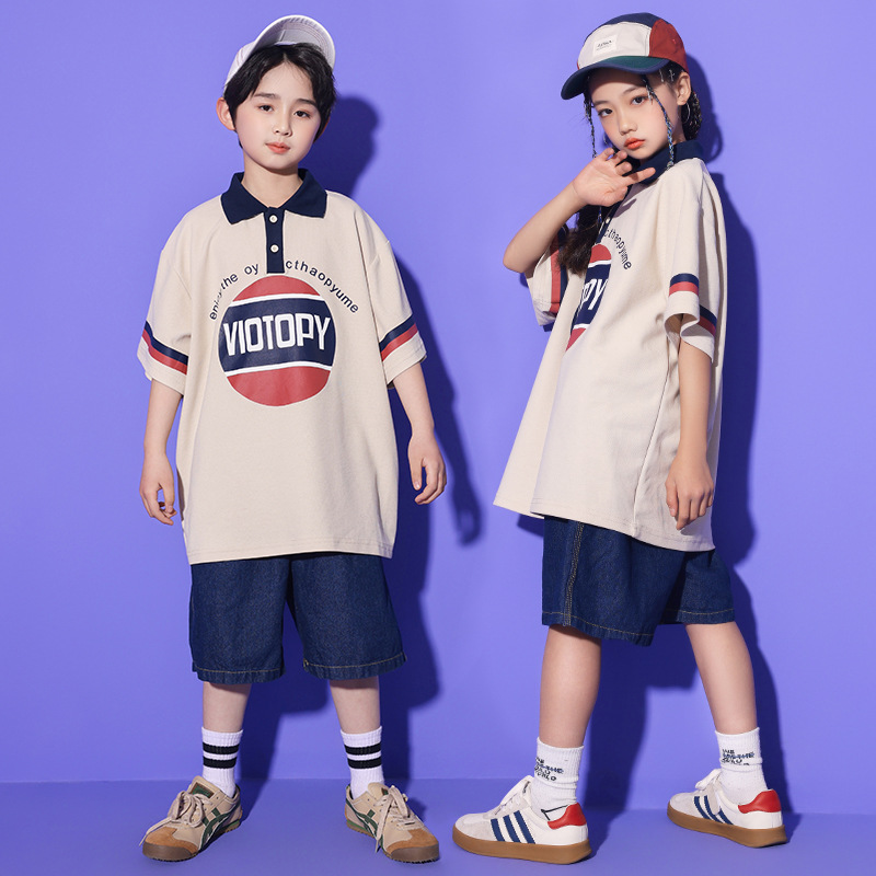 Girls' jazz dance costume handsome Japanese hip hop performance costume suit children's hip hop hiphop catwalk stage fashion