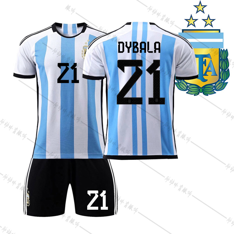 Picture of 2022 World Cup Champion Edition Argentina Home New Samsung Jersey Messi No. 10 Di Maria Football Jersey