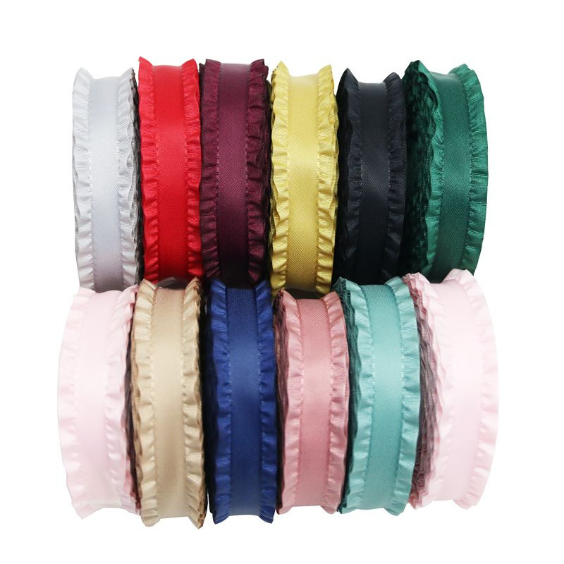 Picture of 2.2cm Skirt Ribbon Wrinkle Ribbon Ribbon Ribbon Flower Wedding Gift Packaging Ribbon 4.5 m/Roll