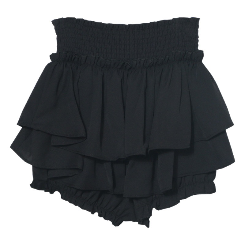 Real shot ballet style white fluffy skirt women's all-match elastic high waist cake skirt A- line mini skirt pants 8879
