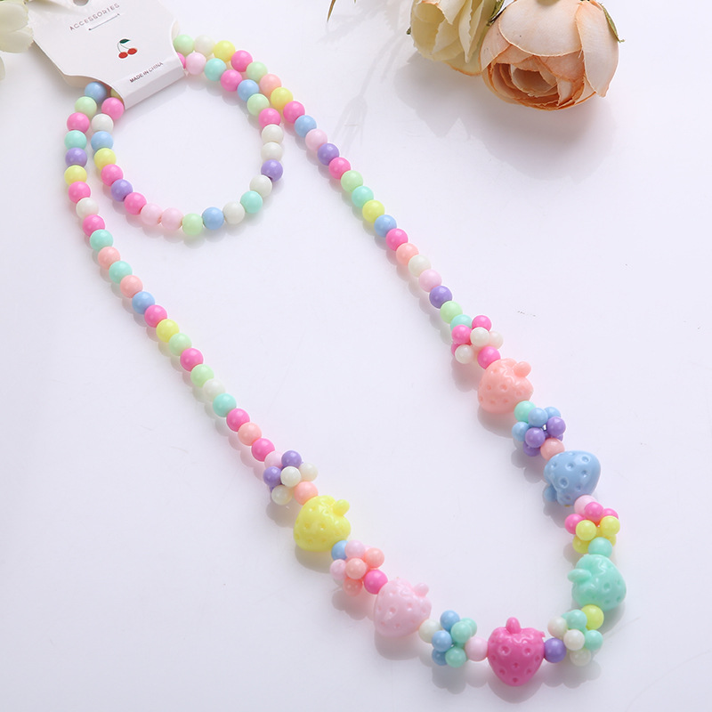 Picture of Korean version of candy color necklace children's spot jewelry beads necklace bracelet two-piece set Yiwu jewelry wholesale
