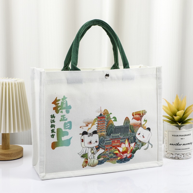Canvas Bag Promotional Canvas Shopping Bag Blank Tote Bag Environmentally Friendly Advertising Bag Hand-Painted Cotton Bag Large Capacity