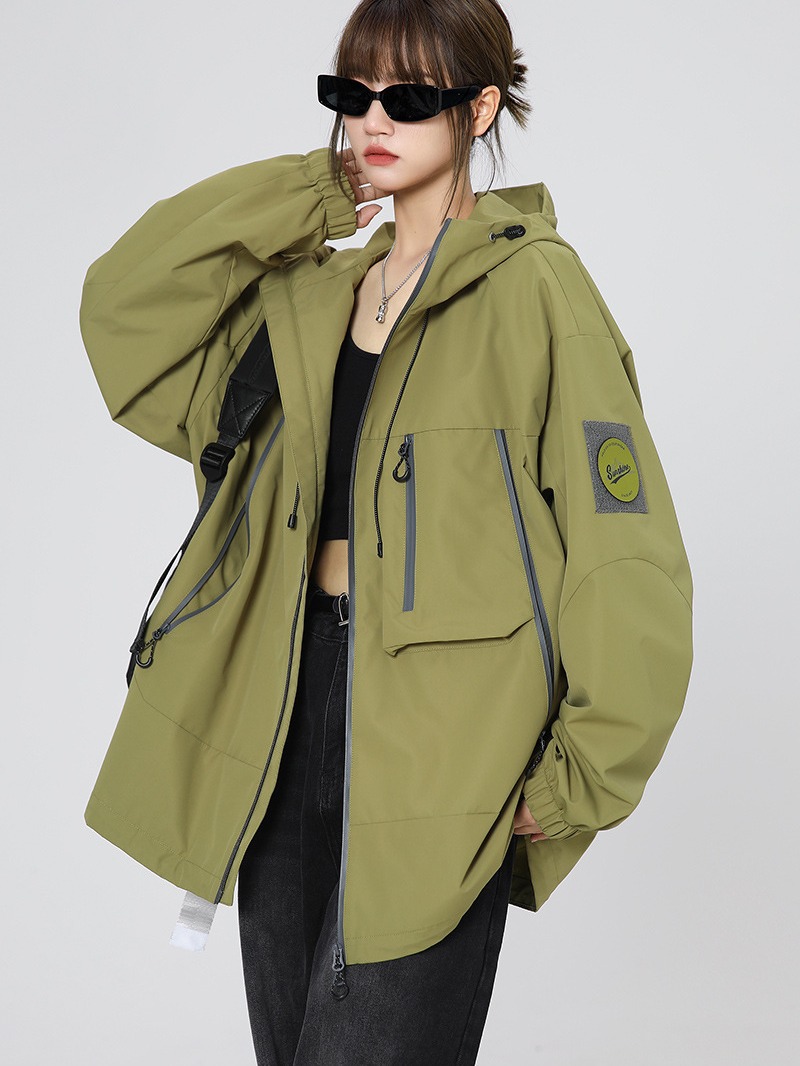 Outdoor Functional Charge Clothing Anti-splashing Wind Waterproof Men's Hooded Jacket Spring and Autumn Trendy Brand Mountaineering Casual American Jacket