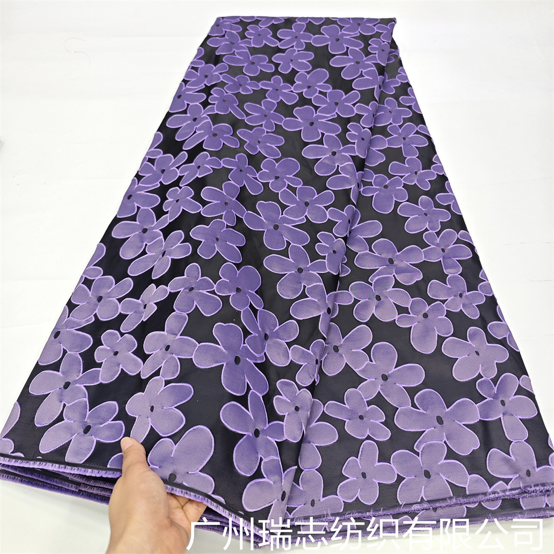 Picture of High-grade pink cute flower jacquard fabric three-dimensional gloss dress clothing handmade DIY bag fabric