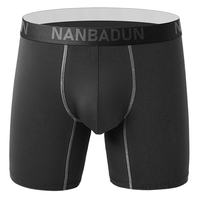 Solid Color Modal Underwear European Size Mid-Waist Four-Corner Sports Anti-Abrasion Leg Long Boxer Amazon Ebay Men's Underwear