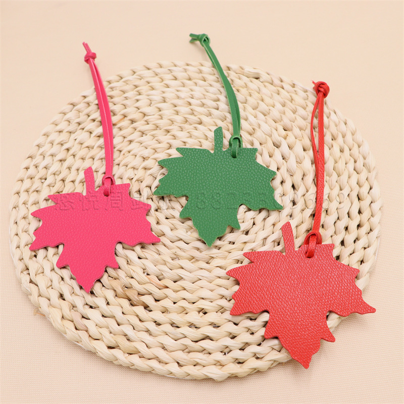 in stock Maple Leaf Leather Bag Pendant Cute Leaf Shape Leather Bag Pendant Jewelry Accessories Pendant