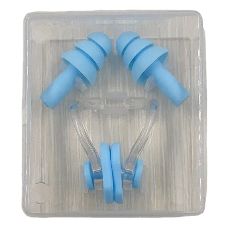 Nose Clip Earplugs Swimming Water Supplies Adult and Children Universal Set Soft Silicone Sports Waterproof Cross-Border Wholesale