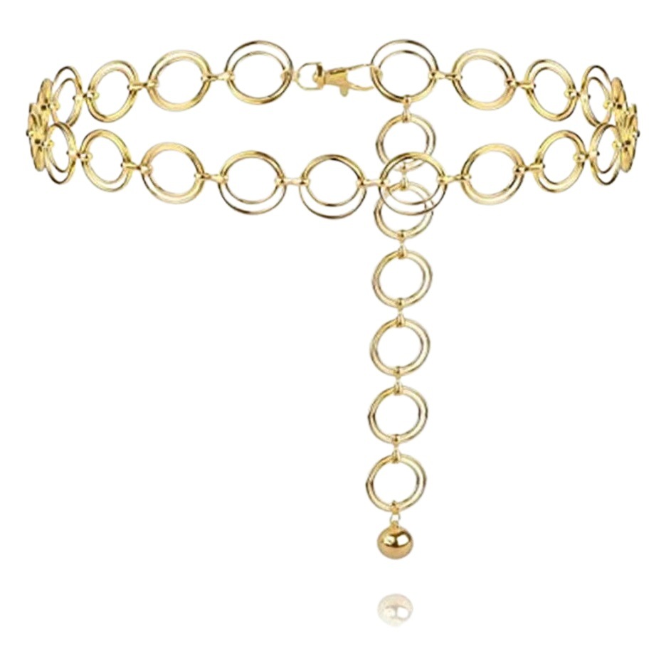 Europe and the United States cross-border fashion love waist chain women's elegant metal moon body chain autumn and winter sweater waist chain wholesale
