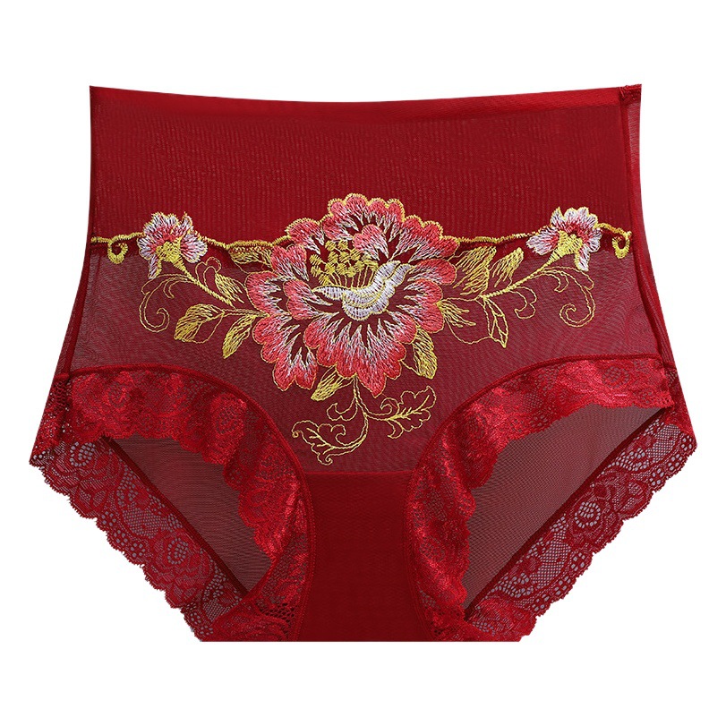 998 sexy underwear women's lace high waist hollow hip comfortable briefs embroidered cotton crotch ladies underwear