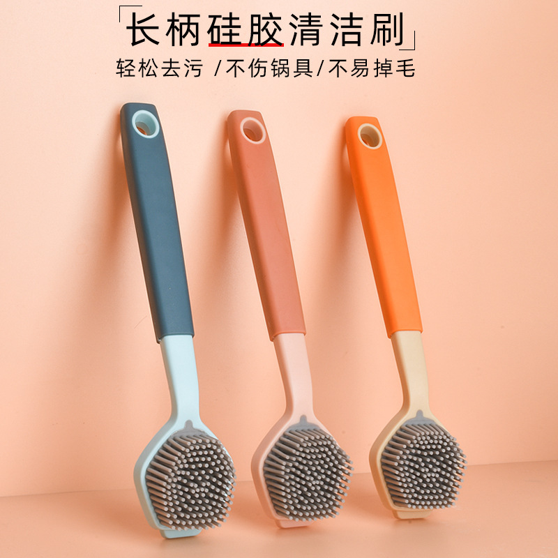 Picture of Silicone Pot Washing Brush, Dishwashing Brush, Kitchen Tools, Silicone Cleaning Brush, Non-Stick Pot Brush, Chopsticks, Dishes, Kitchen Utensils