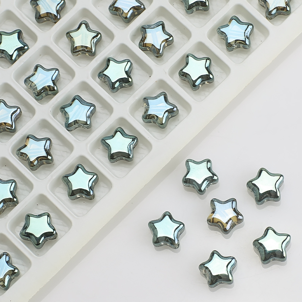 Picture of Five-Pointed Star Accessories 8mm Glass Beads Crystal Pendant DIY Hair Accessories Necklace Earrings Bracelet Beading Material Accessories
