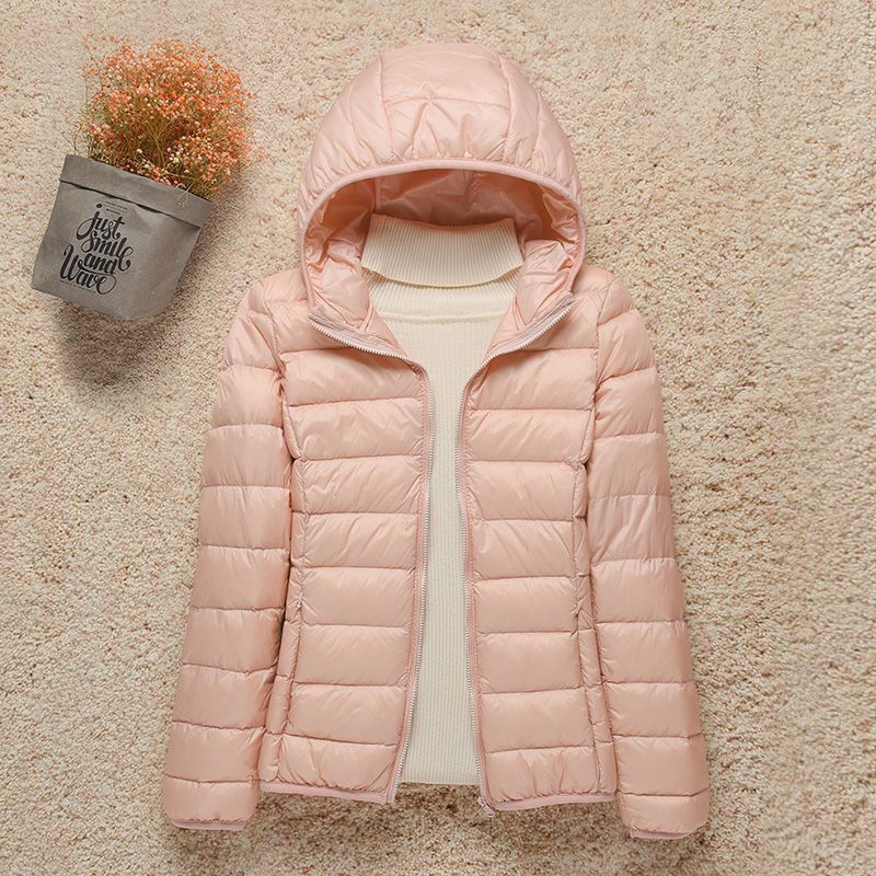 Picture of Light Down Cotton-padded Jacket Women's Short Hooded 2023 Fall/Winter New Slim Fit plus size Thin Women's Light Coat genuine goods