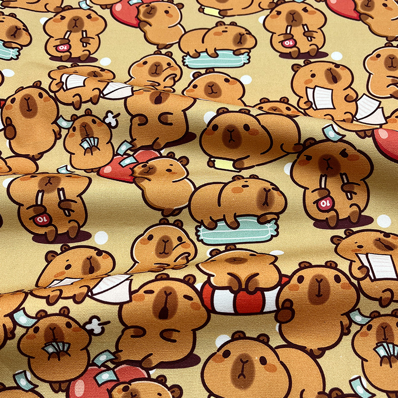 All-Cotton Canvas Kapibara 1.5m Width 1.0m Price Bag Jacket Vest Handmade DIY Fabric