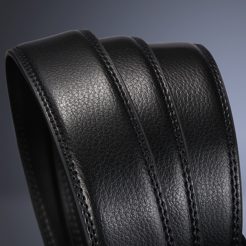 Cowhide Genuine Leather Belt Strip Belt Headless Automatic Buckle Men's Buckleless Belt Body Business 3.5 Genuine Leather Belt