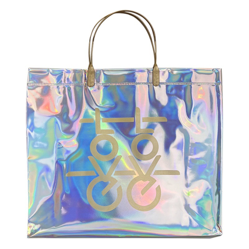 Net red laser wedding candy bag ins transparent hand gift tote bag packaging dessert wedding pvc tote bag wholesale