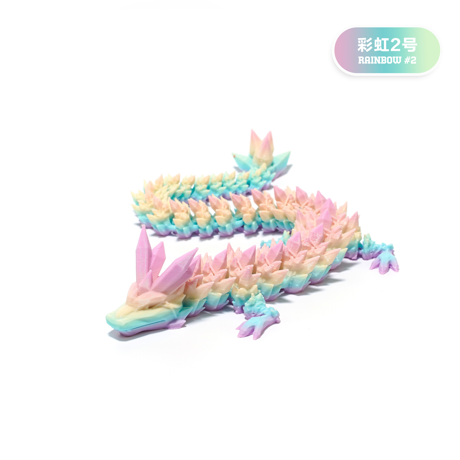Picture of 3D printing cross-border hot selling ornaments joint movable Crystal Gem dragon ornaments hand-made suit dragon decoration