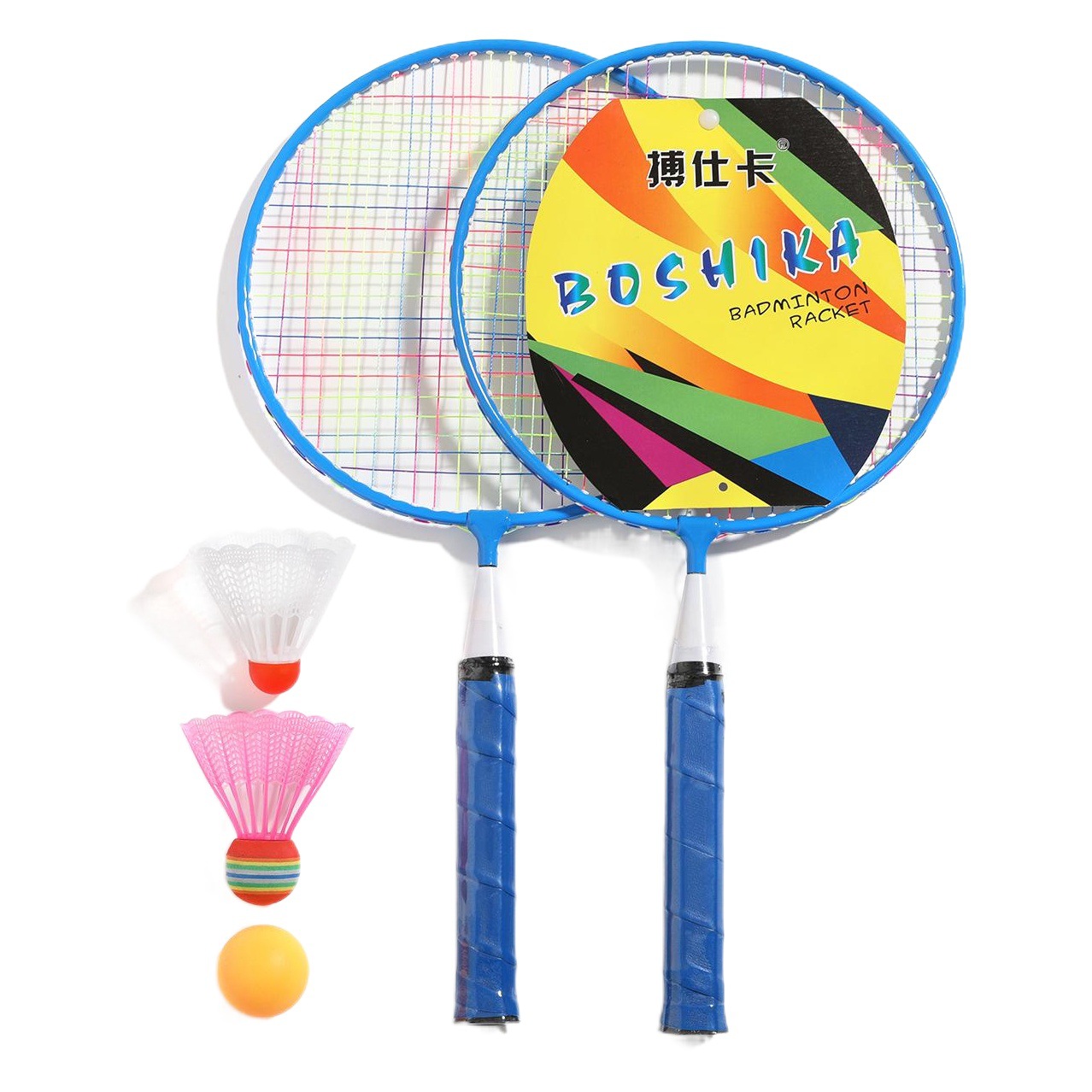Bestcard children's badminton racket cartoon outdoor entertainment sporting goods suit generation parent-child toy feather racket