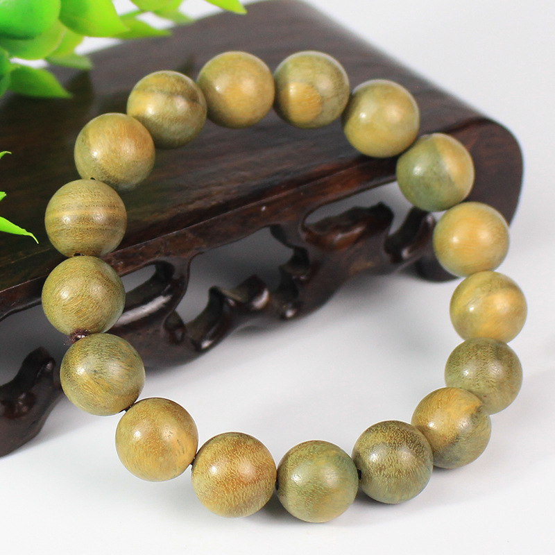 Picture of Factory wholesale Argentina green sandalwood bracelet 12MM sandalwood beads Wen play around finger soft men's and women's student plate play bracelet