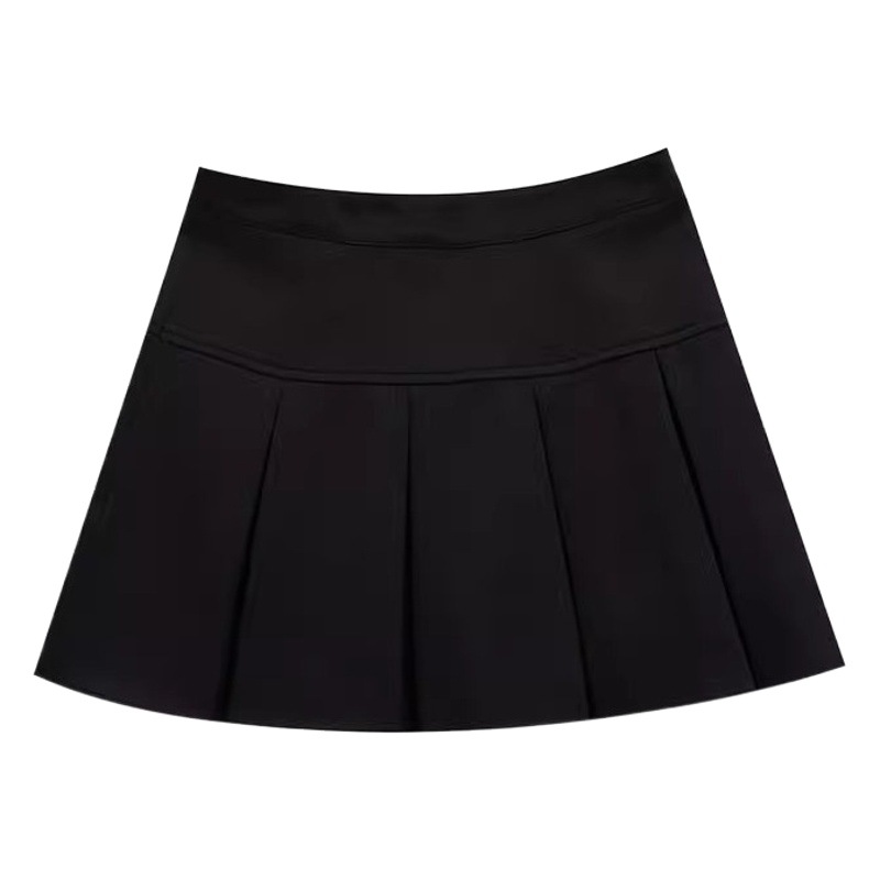Grey Pleated Skirt Women's 2024 Spring New High Waist Short Skirt Design Sense Slimming All-match Small A- line Skirt Trendy
