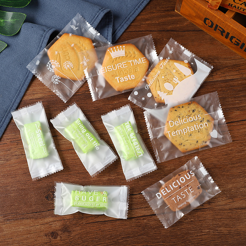 English snowflake crisp packaging bag milk jujube cow rolled cake bag cranberry cookie cookie bag scented tea Sander bag