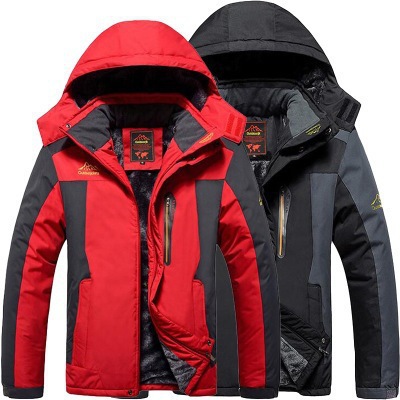 Foreign trade hot sale new plus size men's fleece-lined thick charge clothing outdoor sports warm mountaineering jacket cotton-padded jacket wholesale