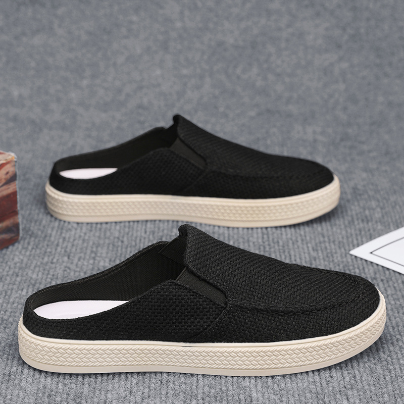 Canvas shoes men's summer casual slip-on half slippers men's old Beijing multi-layer bottom cloth shoes fashion shoes spring and autumn