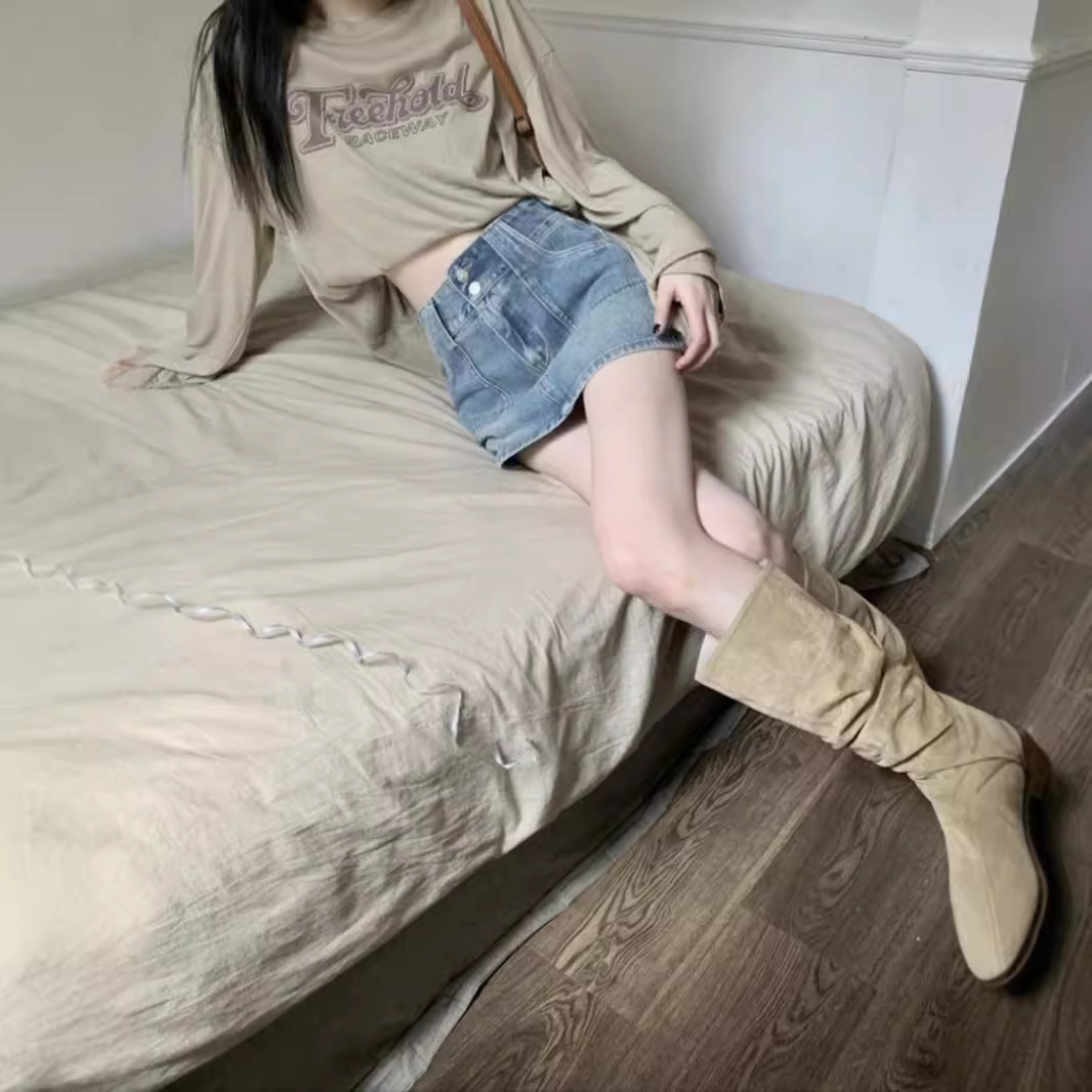 Denim Skirt Summer Women's Wear 2024 New A- Line Skirt High Waist Small Blue Hip Short Skirt