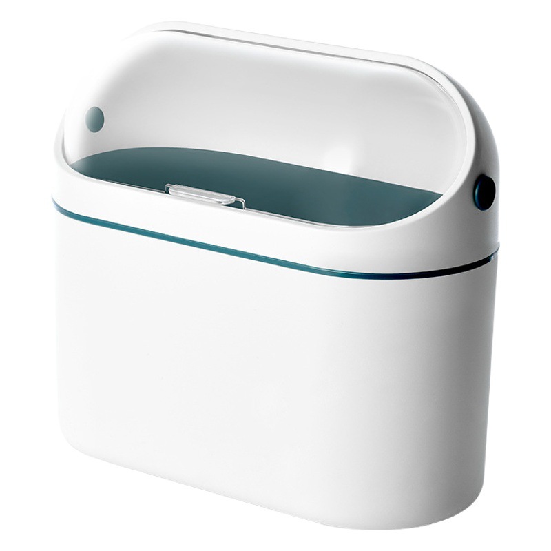 Desktop Trash Can with Lid Slit Household Mini Wall-Mounted Office Desk Storage Bucket for Living Room Flip Cover Trash Can