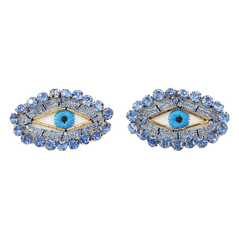 In stock handmade beaded diamond eyes diy cloth stickers clothing sewing cloth stickers beaded jewelry wholesale
