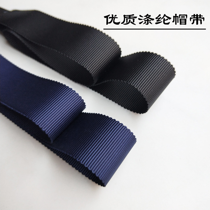 in stock 1cm2cm2.5cm color cross-grain polyester hat with back-grain tooth edge double-tooth edge with bow ribbon