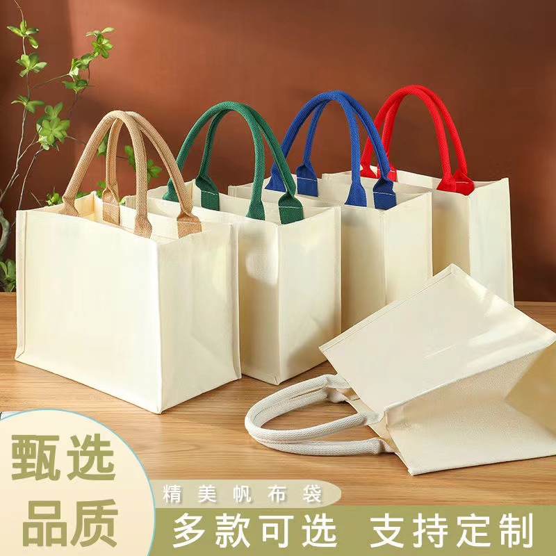 In stock linen bag non-printed jute handbag gift packaging shopping bag retro good linen bag wholesale color printing