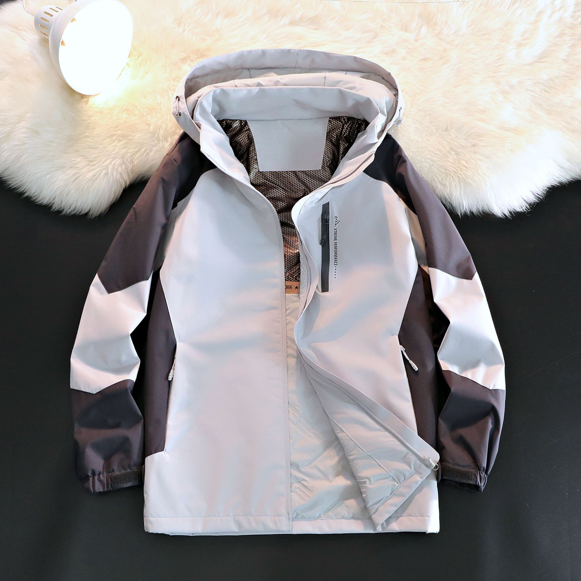 Graphene Charge Cotton-padded Clothes Women's Detachable Hooded Windproof Waterproof Couple's Mountaineering Suit Outdoor Sports Jacket for Men