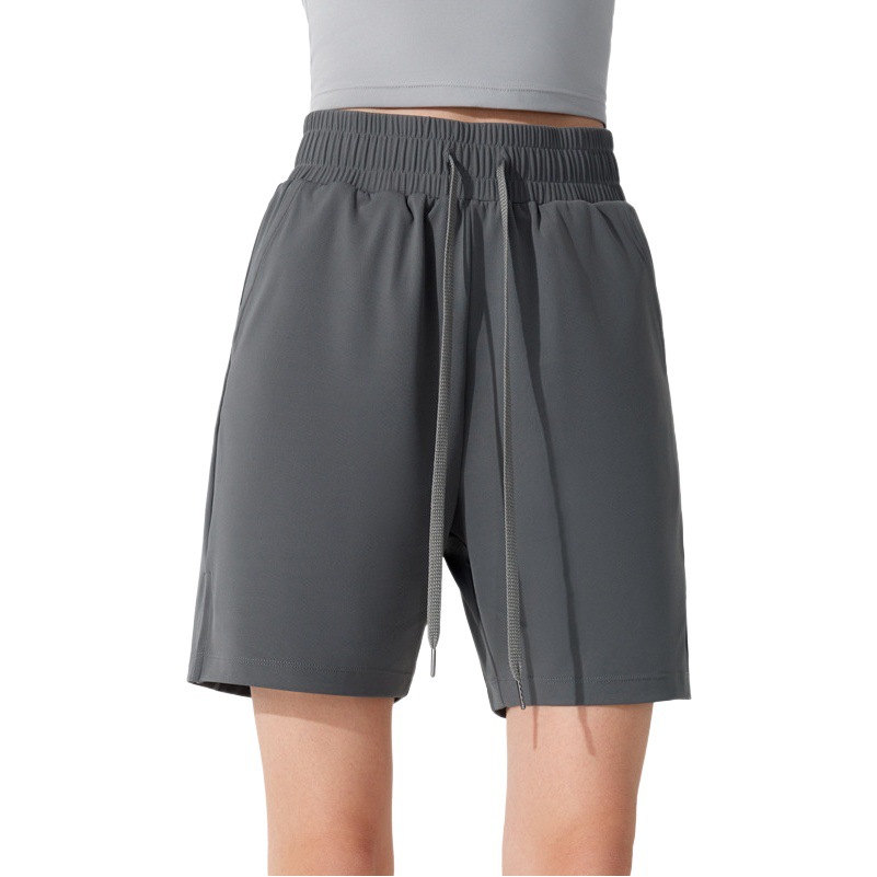 Summer new sports casual shorts women's drawstring waist-tight fitness quick-drying running yoga loose five-point cycling pants