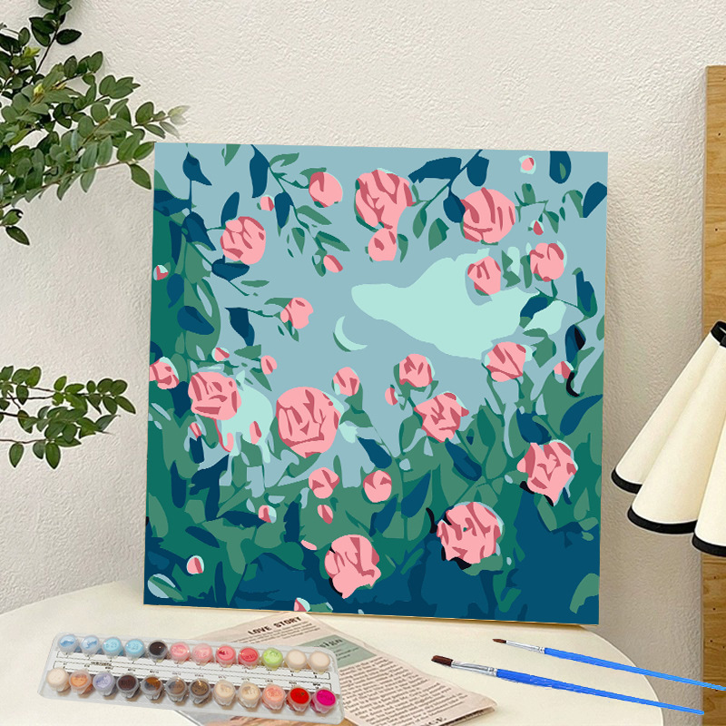 Picture of Digital oil painting landscape Dafen village hand-painted mathematical oil painting coloring painting oil painting flowers flower oil painting wholesale