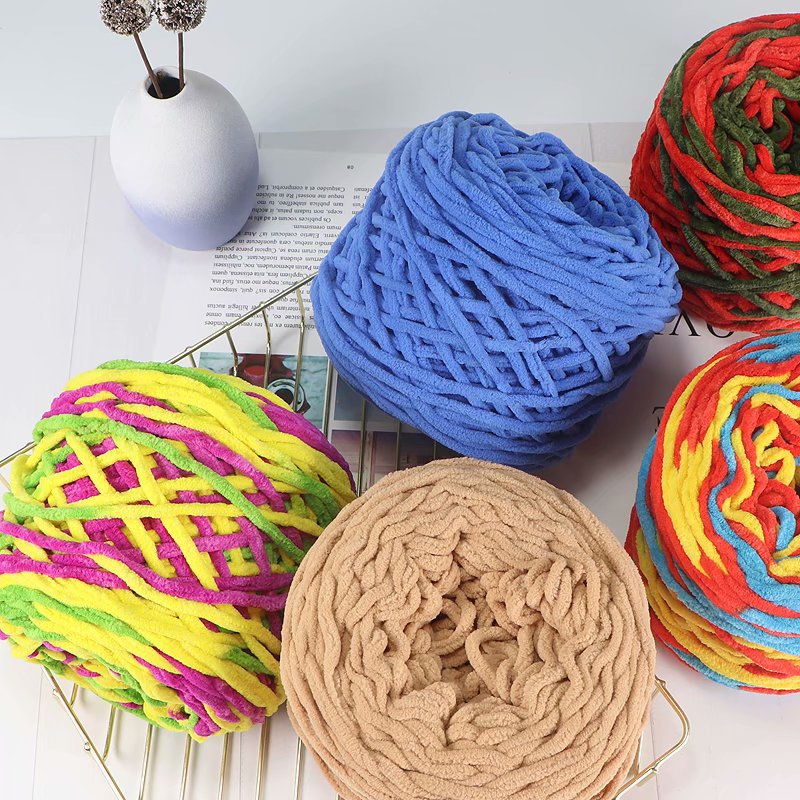 0.19kg Chunky Ice Strip Yarn DIY Crochet Outerwear Sweater Scarf Hat Slippers Yarn Ball Icelandic Wool