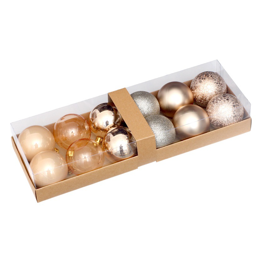 Cross-Border New Product Christmas Decorations 12 High-Quality Painted Christmas Balls Gift Box Hangings Christmas Tree Pendants