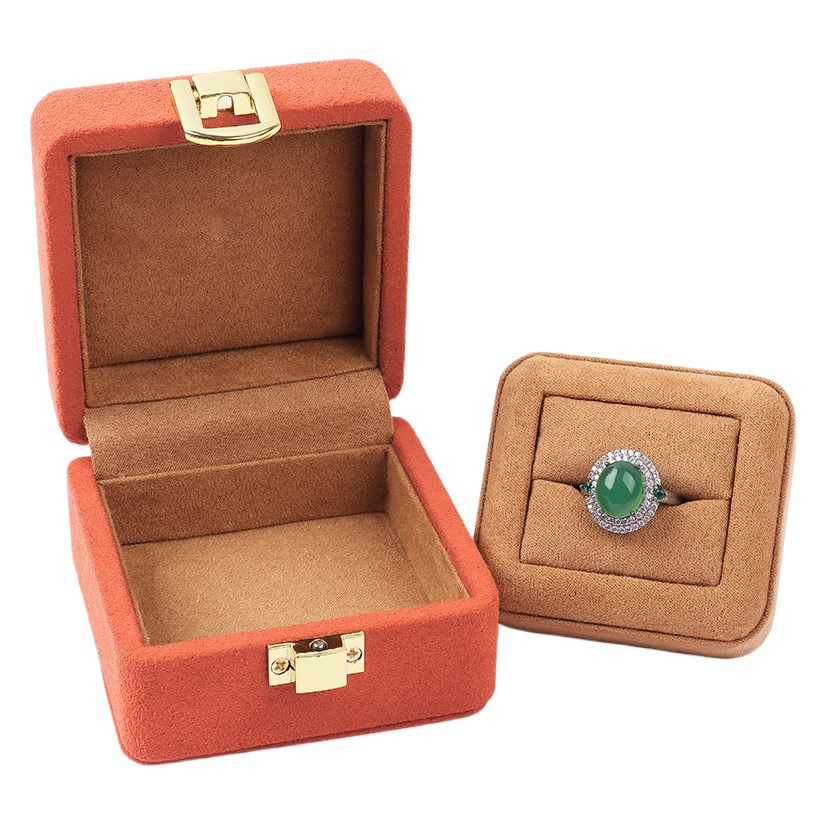 Superior Sense Super Fiber Jewelry Box Metal Frame Jewelry Box Ring Box Pendant Necklace Packaging Box Jade Bracelet Box